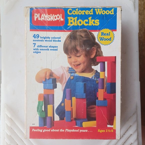 1988 Playskool 49 Colored Wooden Blocks - Picture 1 of 1